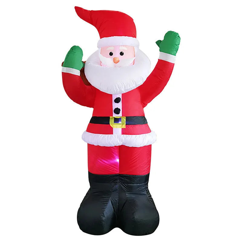Outdoor Christmas inflatable decoration with LED lights showing Santa, snowman or tree designs