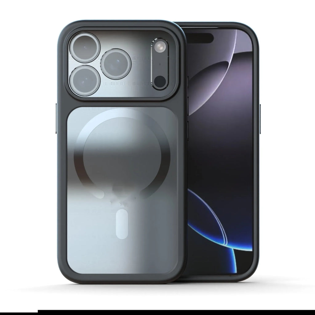 Black two-in-one magnetic shockproof case for iPhone 17 Pro Max on a table