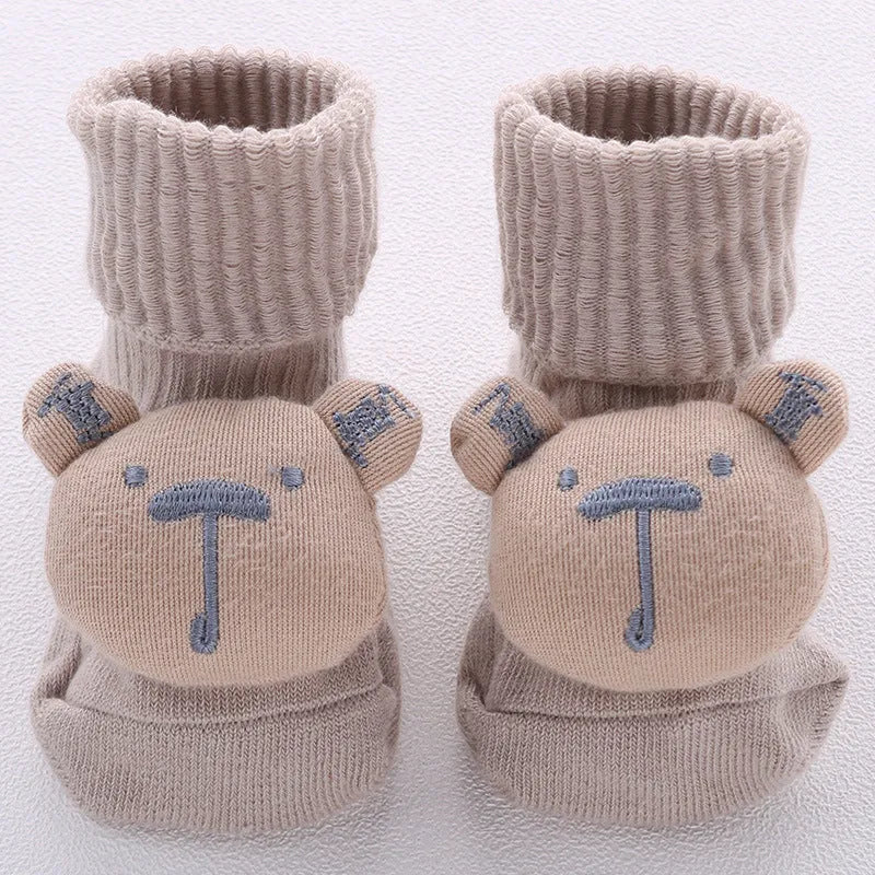 Cotton infant floor socks in multiple patterns with size options XS to M
