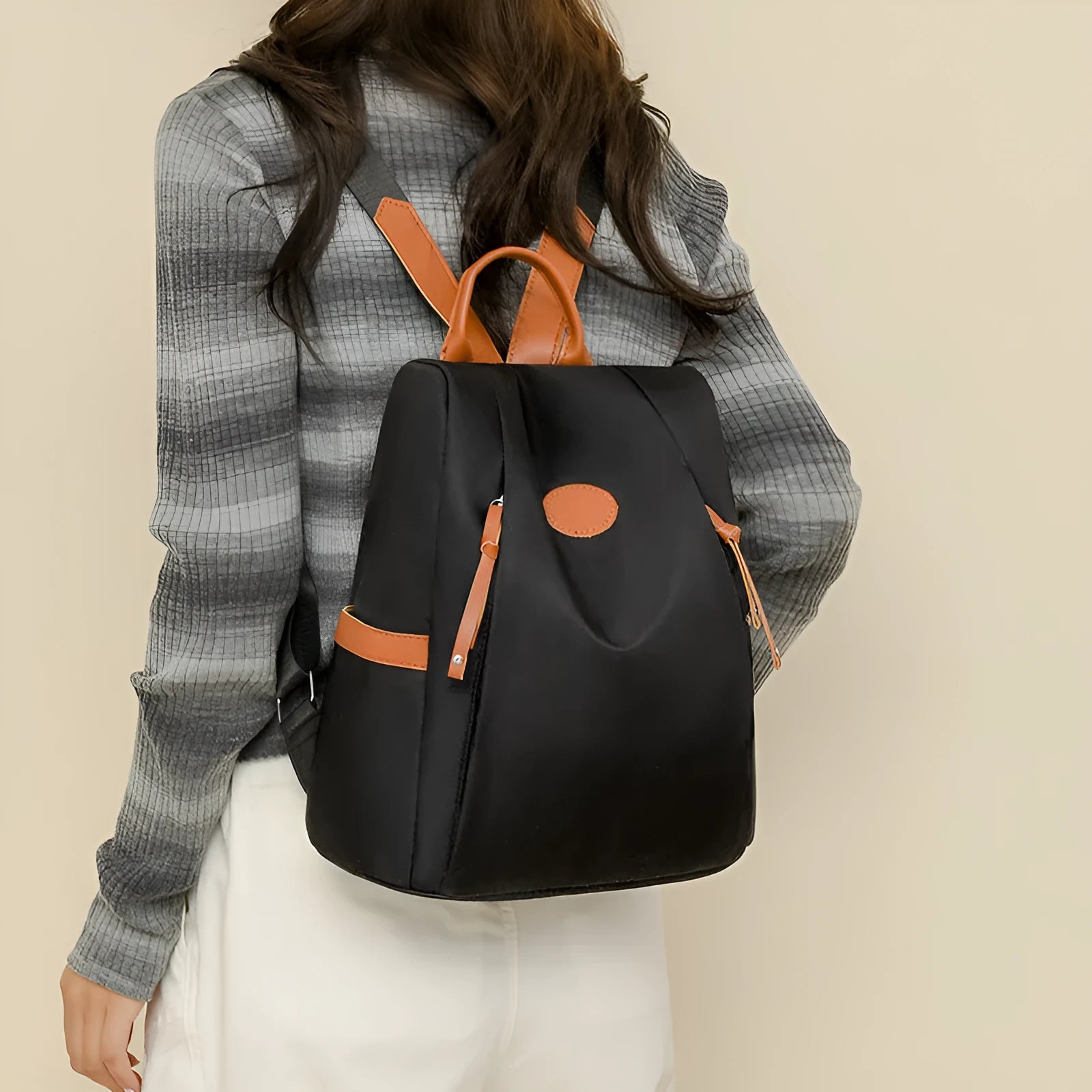 Waterproof Oxford cloth anti-theft travel backpack in urban simplicity style, available in multiple colours