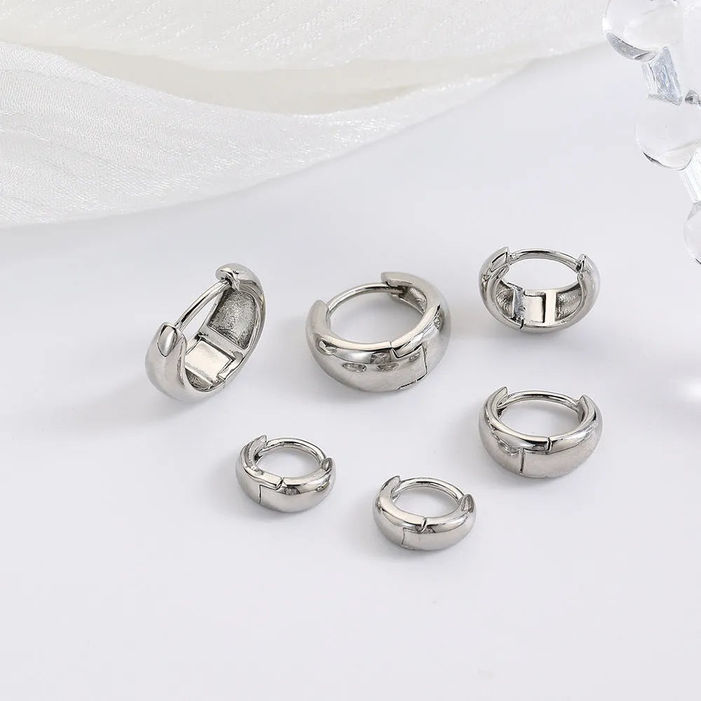 Drop-shaped copper earrings set of 3 pairs gold and silver electroplated fashion OL style