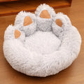 Plush thickened pet bed in coffee colour with hand-shaped brush nest design, a large dog mat for indoor use.