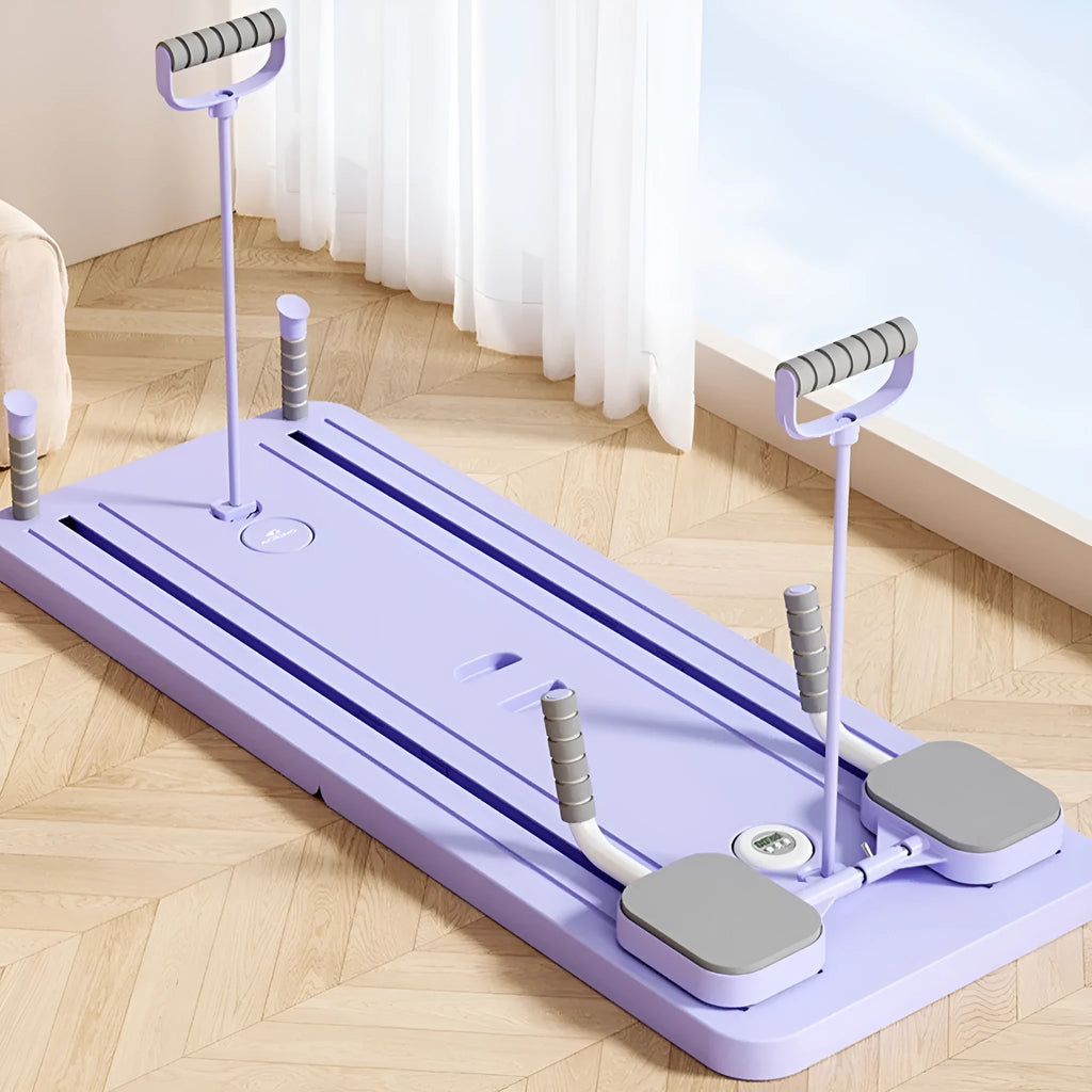 Purple automatic rebound abdominal wheel fitness board for multi-functional home workouts.