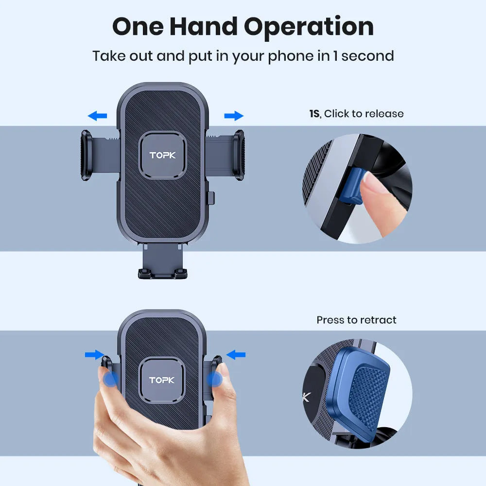 Car rotating air outlet phone holder with hook for universal mobile phone and navigator mounting