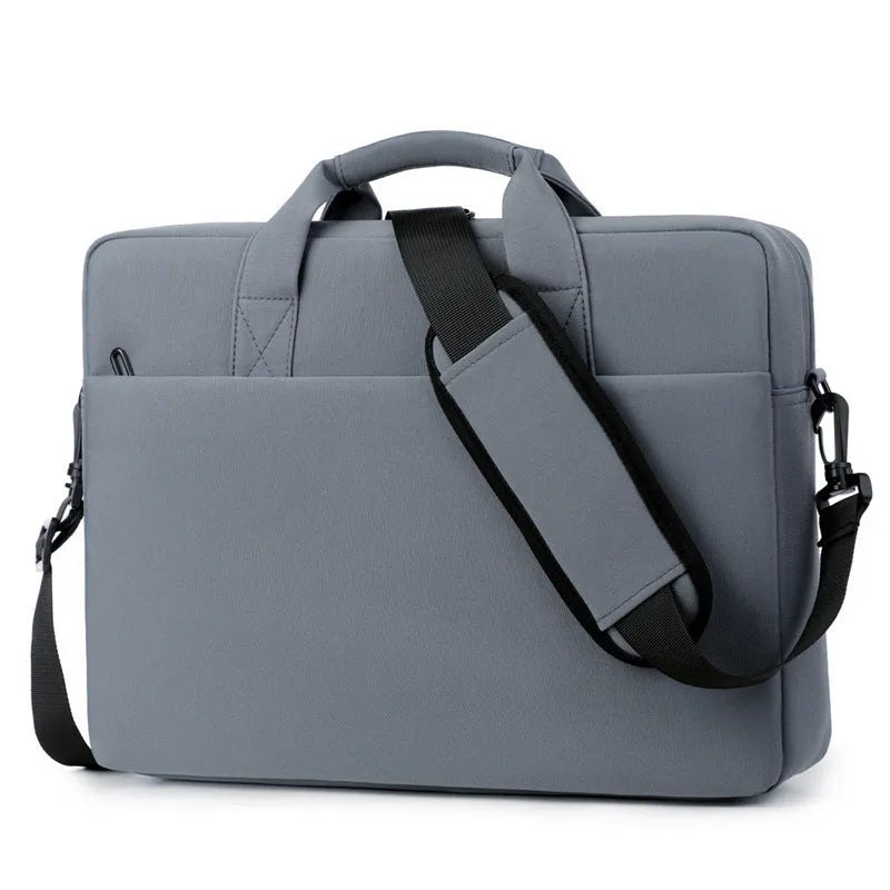 Polyester full airbag shockproof computer bag in khaki Oxford cloth with sewing thread detailing