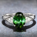 Women's court style zircon ring with heart, water drop, or bell pattern in blue, green, light blue, or red.