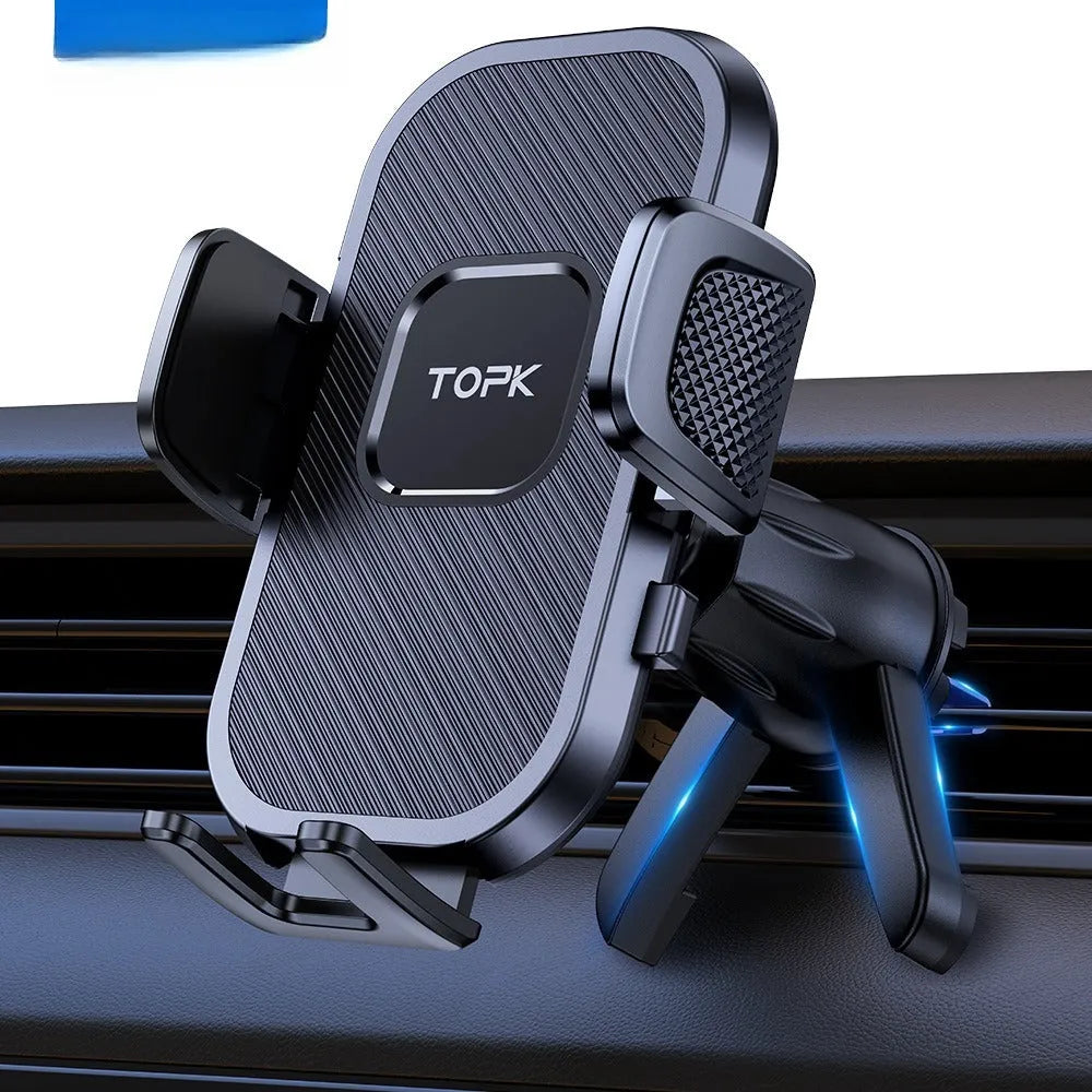 Car rotating air outlet phone holder with hook for universal mobile phone and navigator mounting