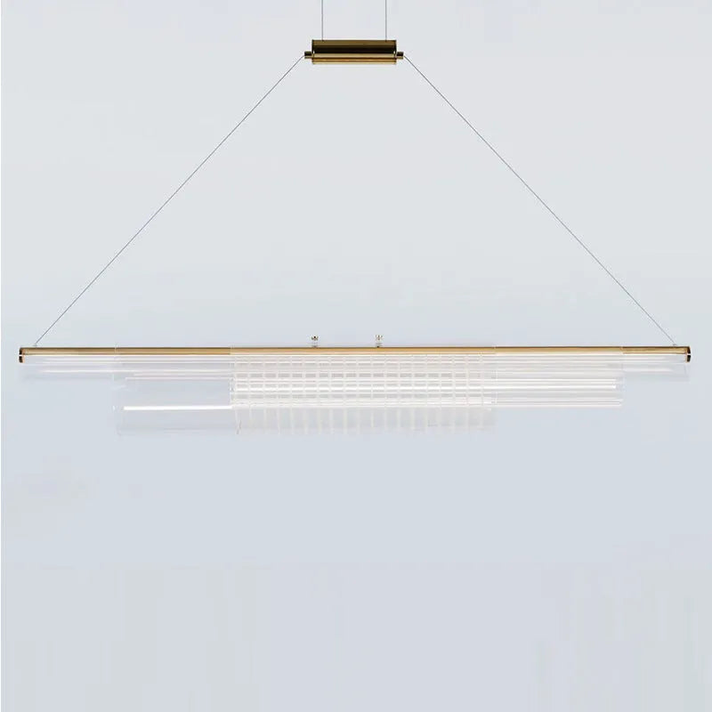 Modern glass pendant lamp with iron body and LED light for restaurant or bar ceilings