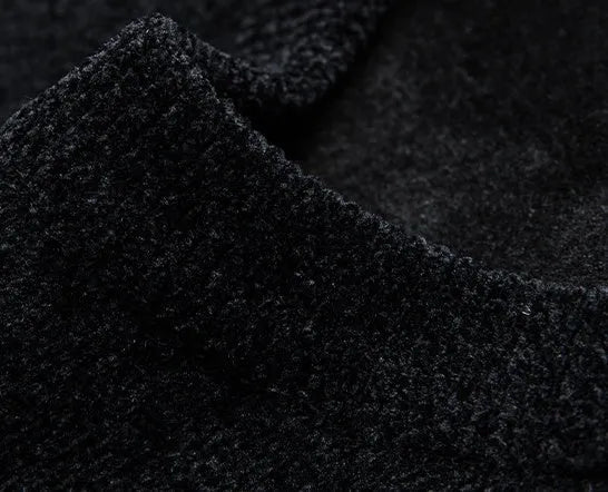 Men's dusted chenille knit sweater pullover with round collar and long sleeves in blue