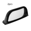 Black universal wide angle car rearview mirror with two-row surface measuring 126x48x46mm