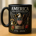America's 250th anniversary commemorative ceramic mug with floor plan design in modern art style, 11oz size