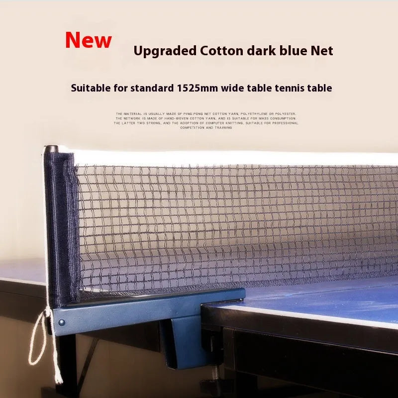 Table tennis post with thickened universal clamp and open grid steel frame on a table