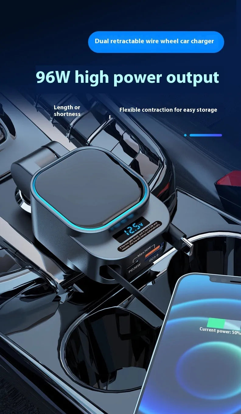 SC07 digital quick charge USB car charger with four ports and Type-C output