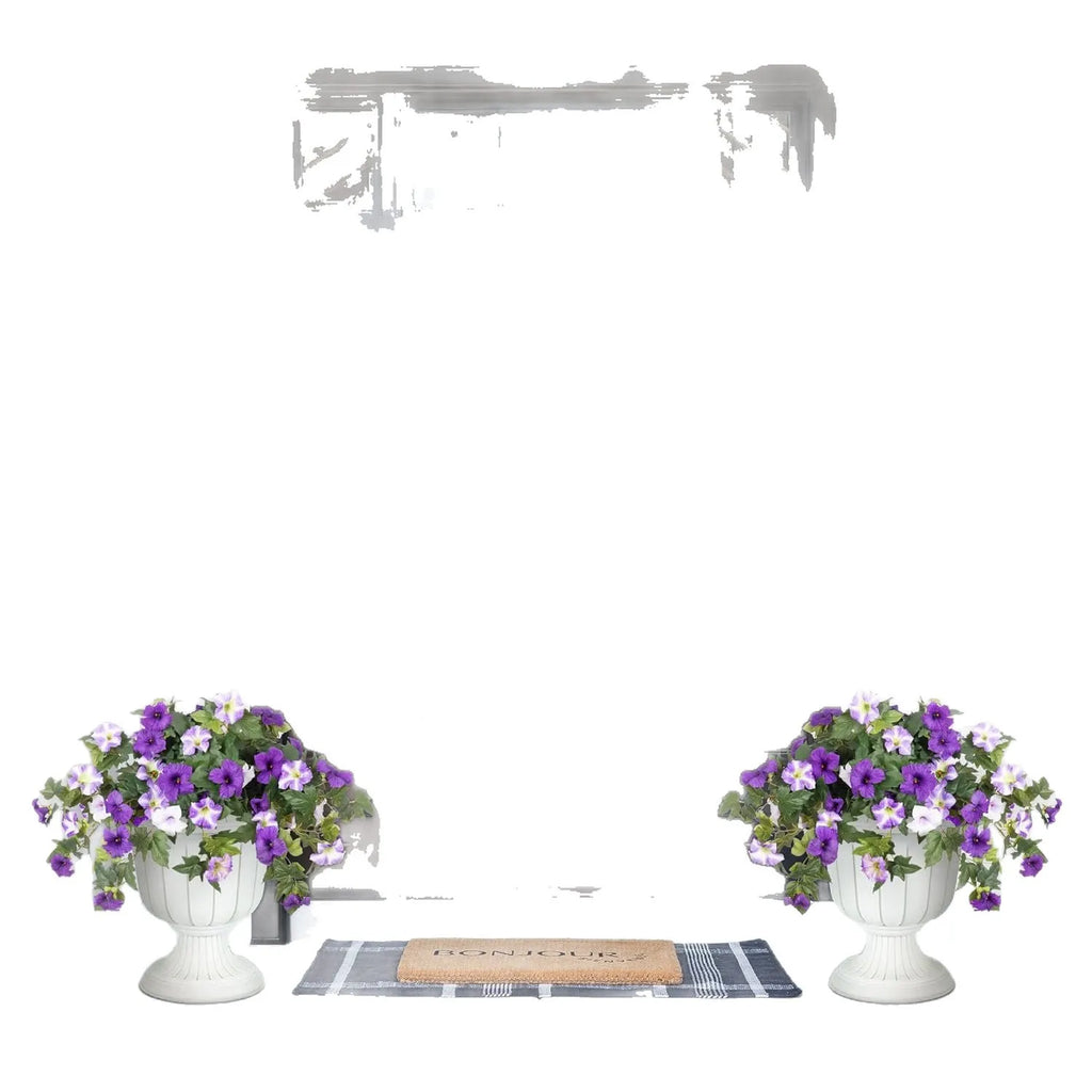 Purple plastic artificial flower arrangement with 12 forks in European courtyard style