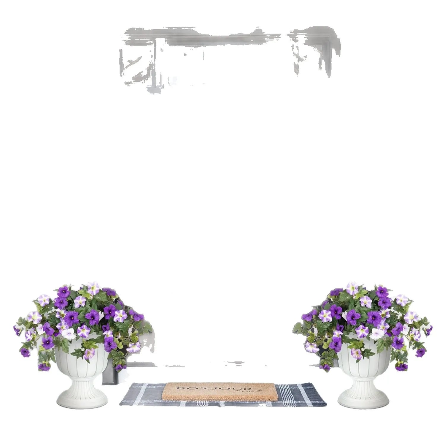 Purple plastic artificial flower arrangement with 12 forks in European courtyard style