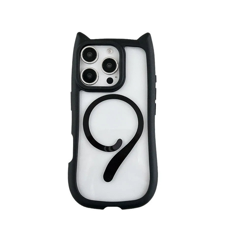 Transparent acrylic TPU phone case with magnetic suction for iPhone 17 models in multiple colours