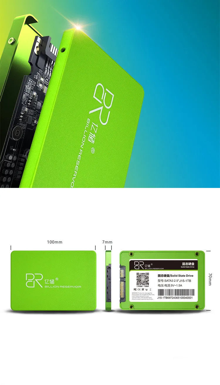 J11 2.5-inch SATA solid state drive in black plastic casing for desktop PC upgrades
