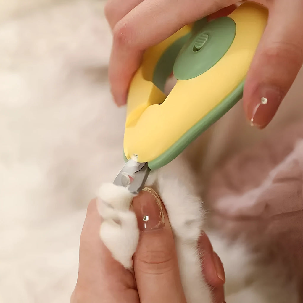 Professional pet nail clippers with LED light for small dogs and cats in green colour