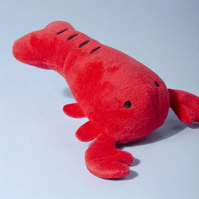 Red squeaky lobster plush dog toy measuring 12.5 cm for small and medium breeds