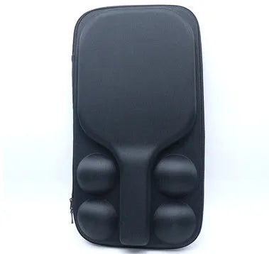 Black EVA foam pickleball equipment case with two padded shoulder straps, showing size.