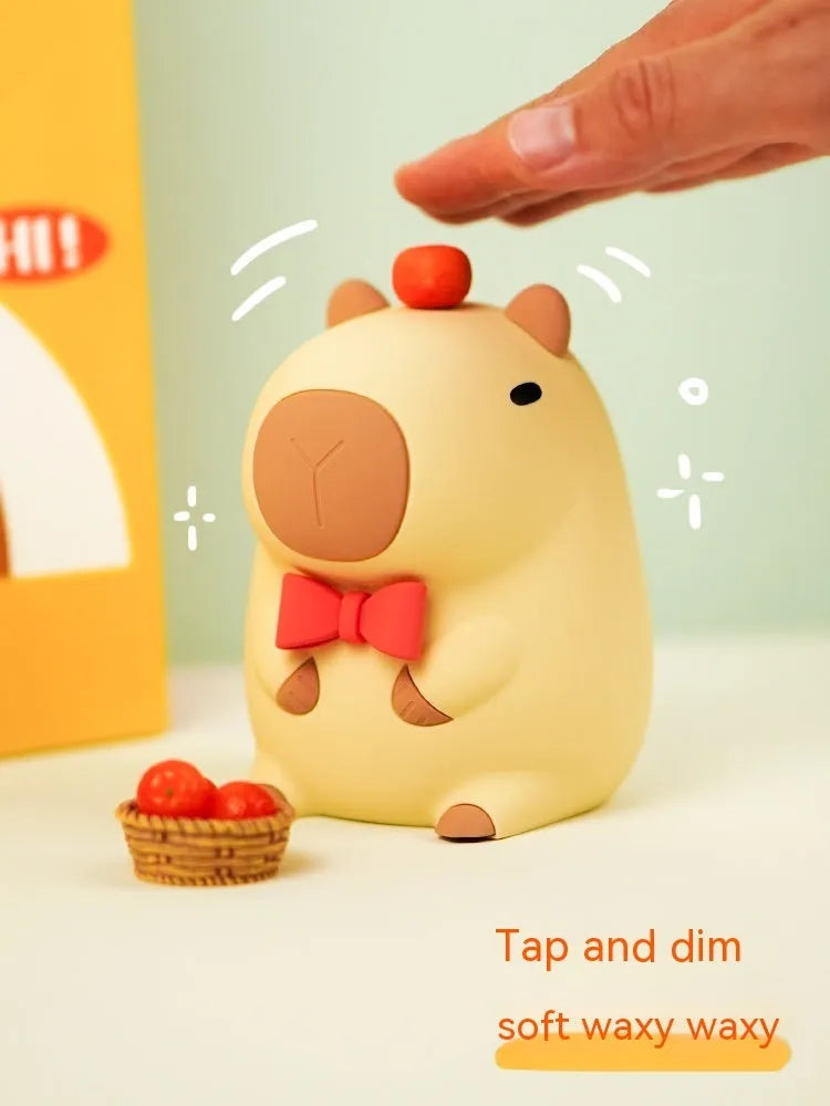 Capybara animal shaped small night lamp decoration with USB charging port