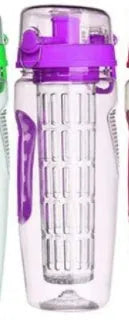 32oz Tritan fruit infuser water bottle with leakproof lid and removable fruit cup