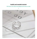 Silver plated geometric cross ring with adjustable opening for women