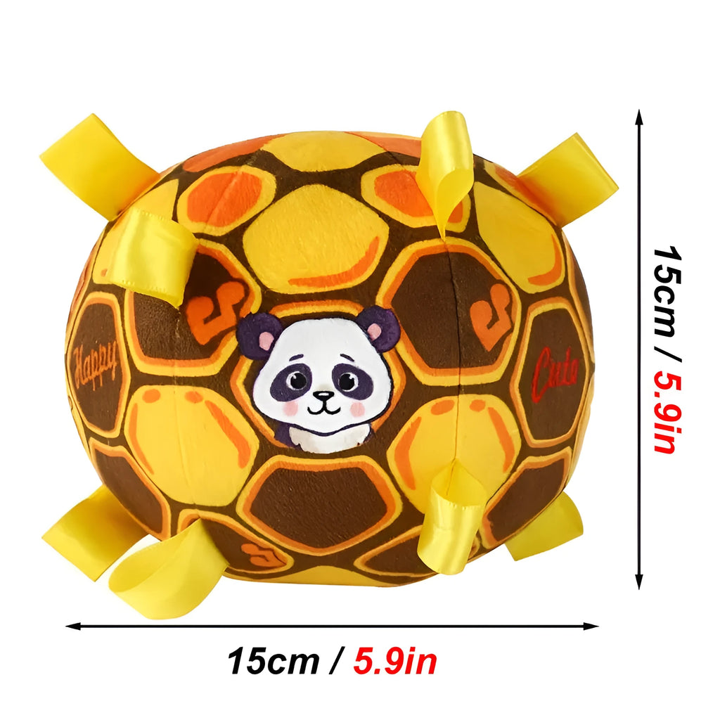 15cm plush ball dog toy with bite resistant handle for aggressive chewers
