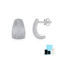 Geometric sterling silver stud earrings with a d-e colour moissanite stone.
