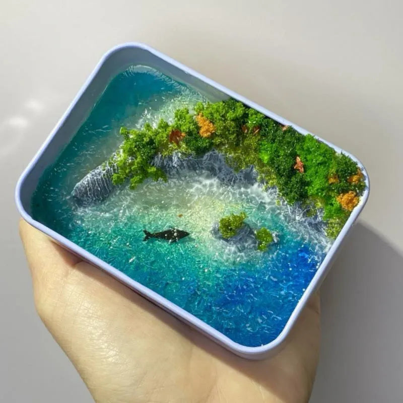 DIY bamboo marine landscape model ornament for aquarium diorama projects.
