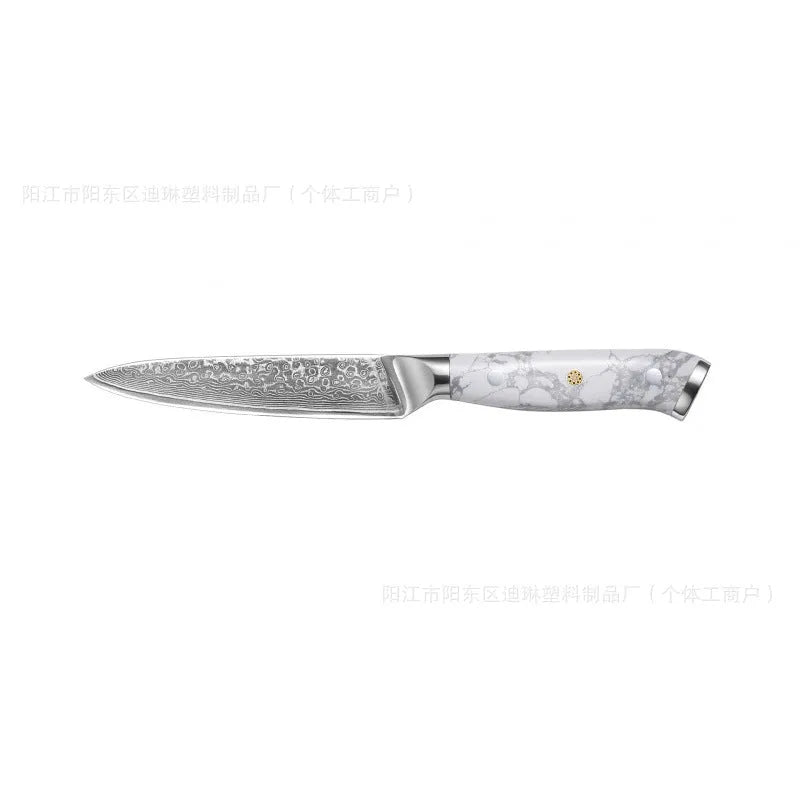 Damascus steel chef's knife with 21cm VG10 blade and 11cm handle measuring 32cm total length
