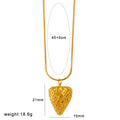 Stainless steel women's necklace with a choice of apple, grape, watermelon, banana, pineapple, or strawberry fruit pendant.