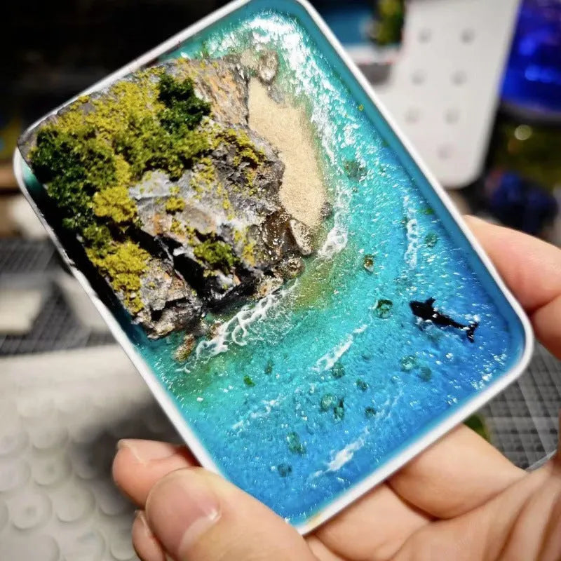 DIY bamboo marine landscape model ornament for aquarium diorama projects.