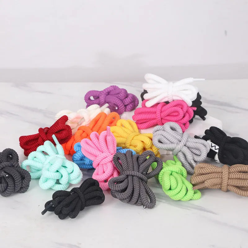 Oval shoelace adapter rope in multiple colours, showing 1.0 cm width and length options for sweatshirts and hats.