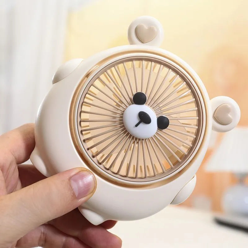 Cute dog-themed desktop USB electric fan in plastic with adjustable speed settings