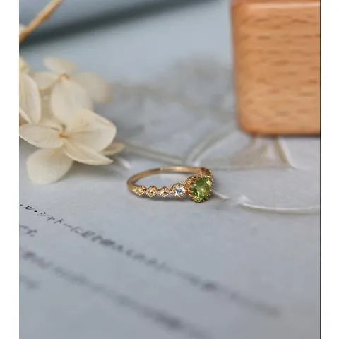 Copper geometric ring with quadrilateral Japanese style retro design for women