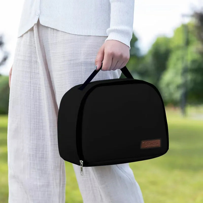 Insulated lunch bag in textured cloth with heat preservation function