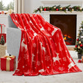 A soft, plush Christmas blanket made from polyester fibre, shown in an American style, folded to display its texture.