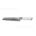 Damascus steel chef's knife with 21cm VG10 blade and 11cm handle measuring 32cm total length