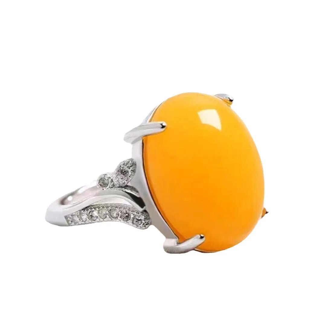 Adjustable alloy geometric sapphire ring women's ethnic style jewellery in black blue green red yellow colours