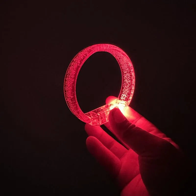 LED luminous plastic hand ring bracelet with monochrome blue light, 83mm x 73mm concert prop