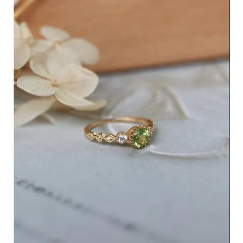 Copper geometric ring with quadrilateral Japanese style retro design for women
