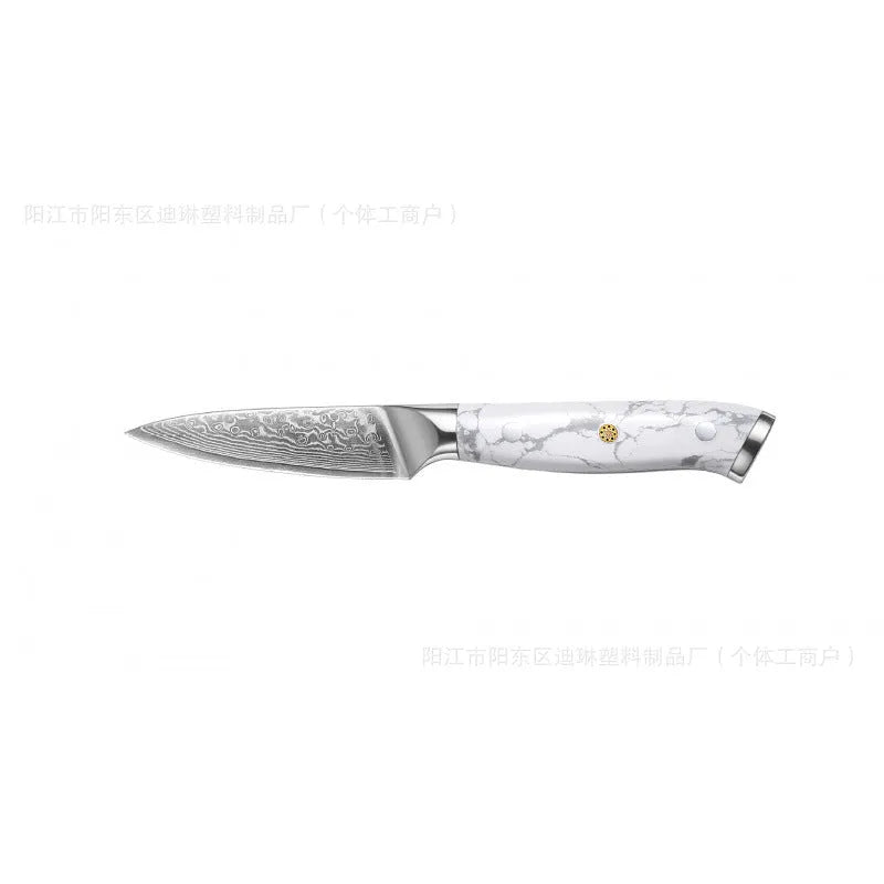 Damascus steel chef's knife with 21cm VG10 blade and 11cm handle measuring 32cm total length