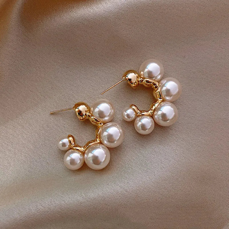 Red bell-shaped alloy dangle earrings for women