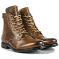 Men's black leather Knight Series boot with side zip and low heel.
