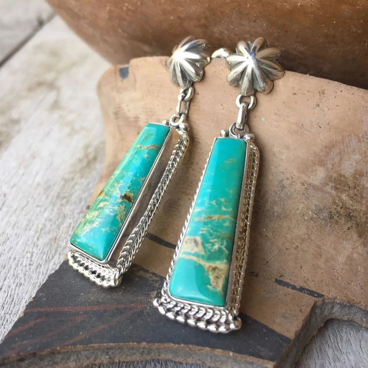 Green bohemian retro women's earrings with electroplated finish and alloy construction