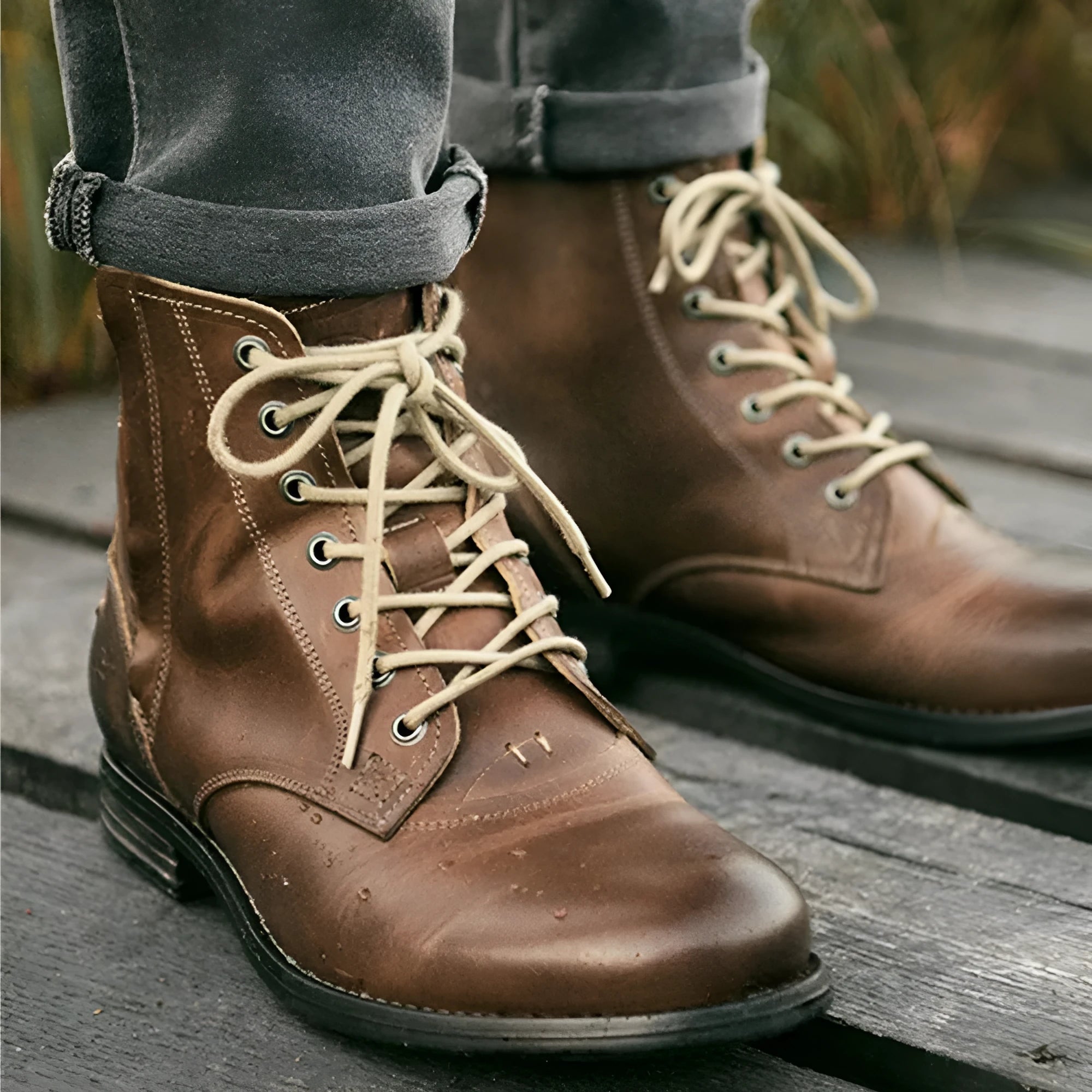 Men's black leather Knight Series boot with side zip and low heel.