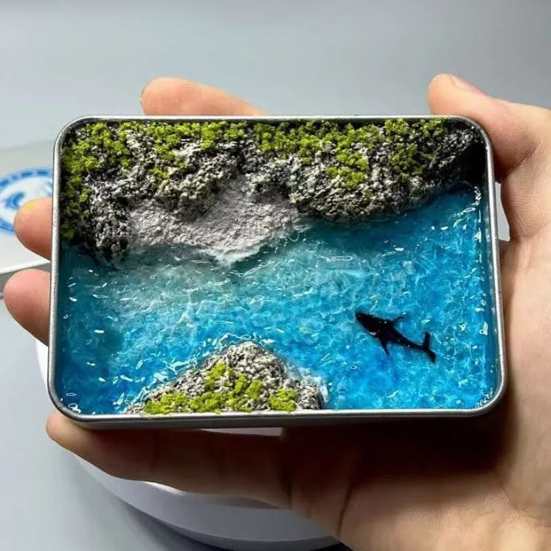 DIY bamboo marine landscape model ornament for aquarium diorama projects.