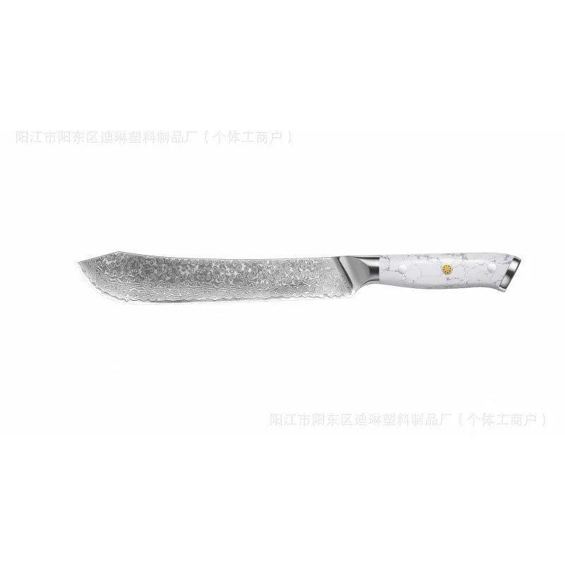 Damascus steel chef's knife with 21cm VG10 blade and 11cm handle measuring 32cm total length