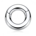 Titanium steel closed lip ring body piercing jewellery steel colour round electroplated finish